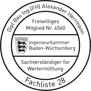 Stempel Alexander Herrmann Ingenieurkammer BW